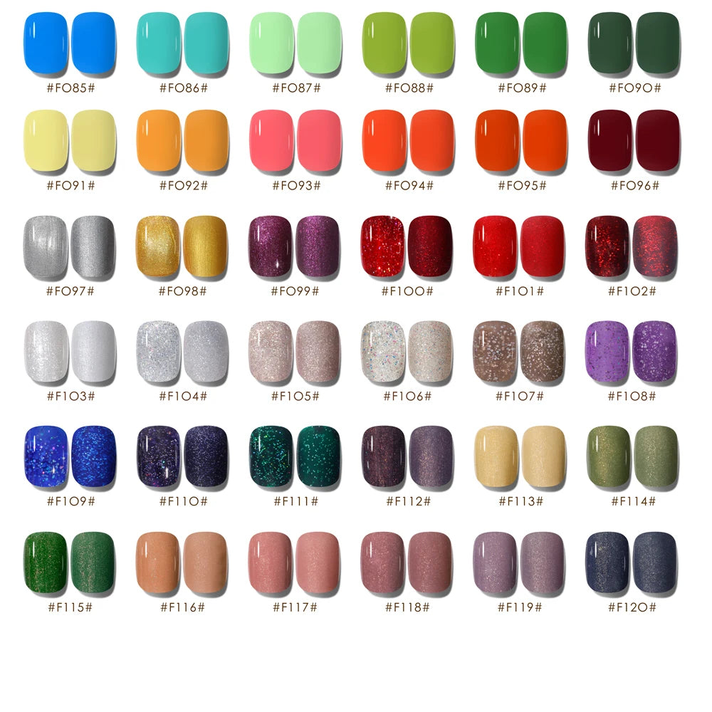 60-120pcs Set 15ml Gel Nail Polish Set  Fall Shine Finish Semi Permanent Glitter Sequins Nail Polish Set Kit Soak Off UV LED