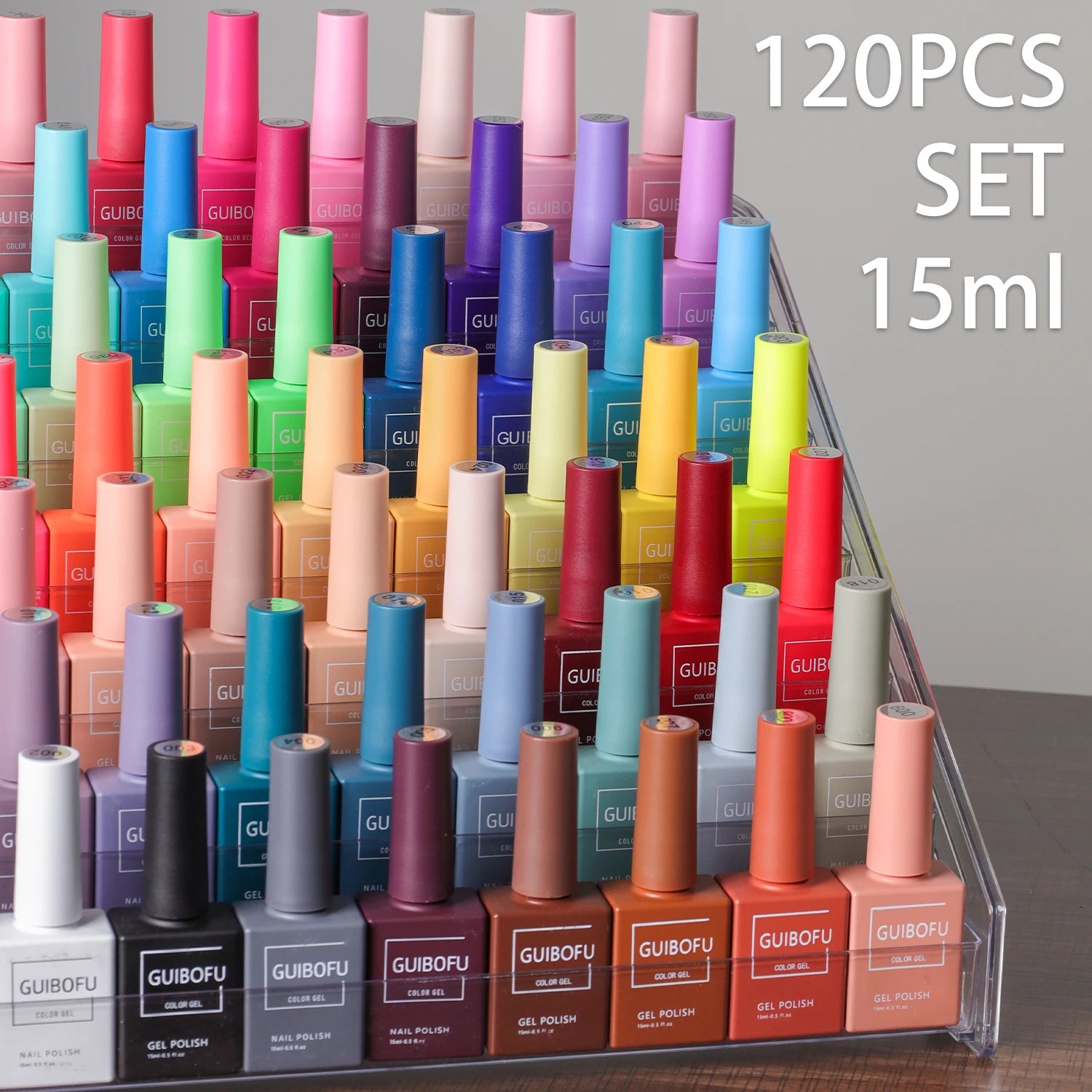 60-120pcs Set 15ml Gel Nail Polish Set  Fall Shine Finish Semi Permanent Glitter Sequins Nail Polish Set Kit Soak Off UV LED